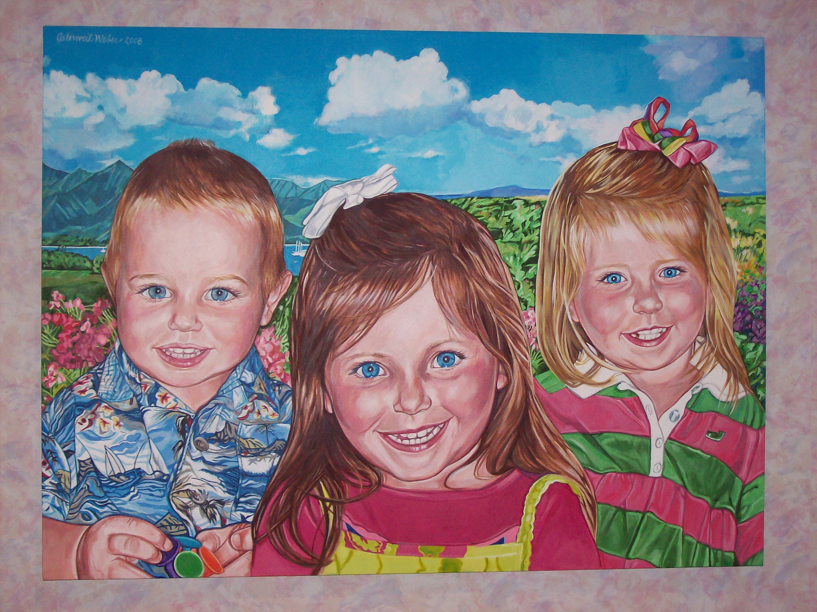 Logan, Quincy and Cassidy, 2008. 30 x 40. Manalapan, New Jersey, for Joanne Sadowsky.